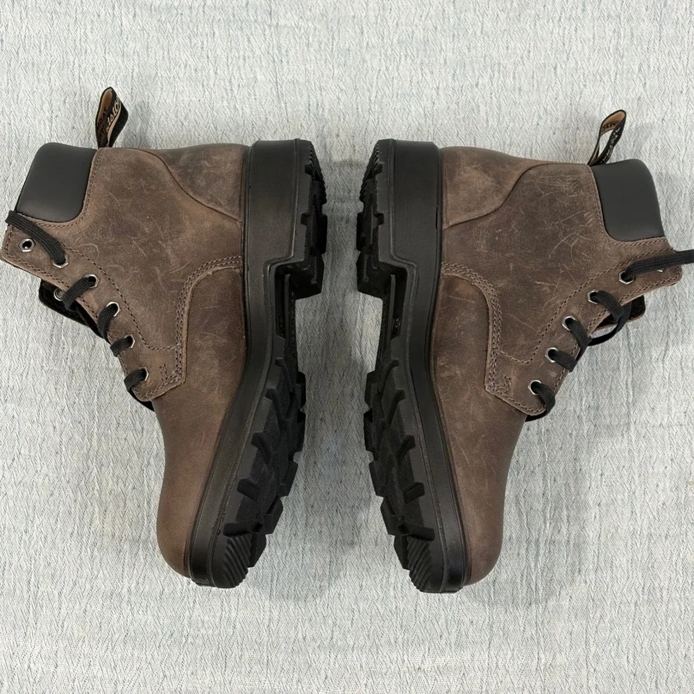 Blundstone 162 Lace Up Boots‎ Rustic Brown Leather Mens 4 Womens 6 B# 001157